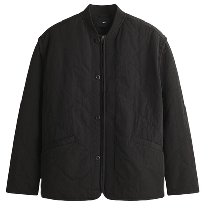 HM男装棉衣2025冬季新款冬装绗缝尼龙休闲宽松户外外套1300942