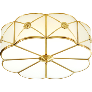 美式卧室吸顶灯客厅法式轻奢复古全铜高级感阳台餐厅欧式高端铜灯