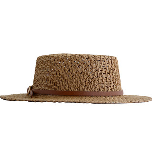 法式复古编织儿童草帽女孩夏季镂空透气海边度假平檐平顶女童礼帽