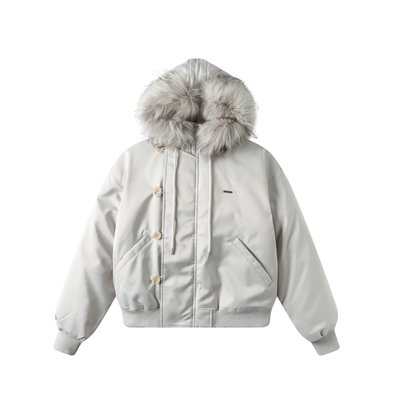 TGNS连帽大毛领m4a1羽绒服厚外套