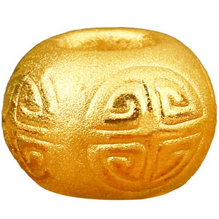 黄金福禄字转运珠999真足金3D硬金工艺男女款手串链配件顶珠玉佩
