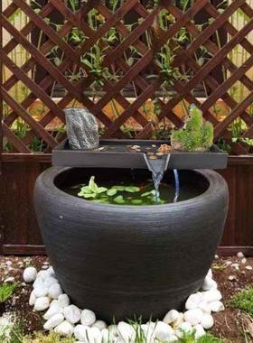 陶瓷鱼缸过滤器创意循环流水器摆件配件庭院假山喷泉循环流水器