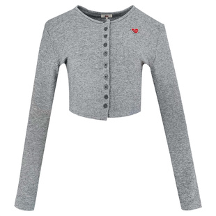 杨紫 刘些宁同款 Liilou logo金属爱心毛感针织打底衫减龄上衣女