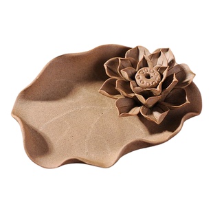 香插香座香托家用禅意陶瓷线香插荷花香盘莲花香托香炉香台