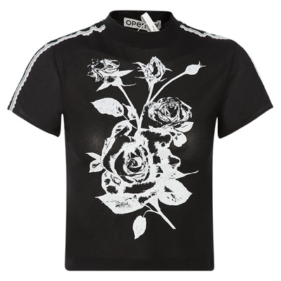 openyy半高领短袖T恤女士