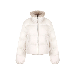 范洛Fano 贵气感拼色毛毛可溯源三星90白鸭绒软糯蓬松泡芙羽绒服