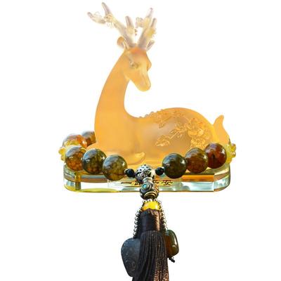 一路平安鹿汽车摆件2026新款