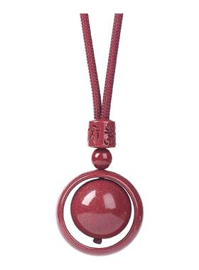 砂朱砂六字真言本命年吊坠项链