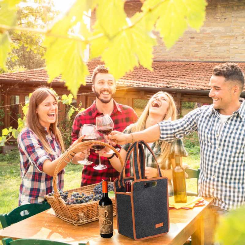 厂家供应红酒手提袋毛毡礼品无纺布6毛毡包瓶装袋红酒手提葡萄酒