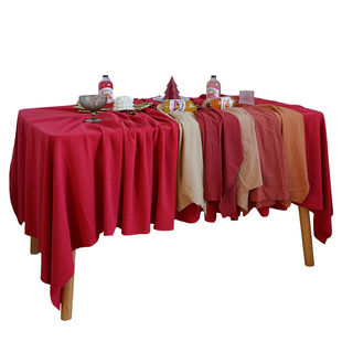 新年红色桌布喜庆结婚订婚礼长方形茶几棉麻布艺甜品台布置氛围感