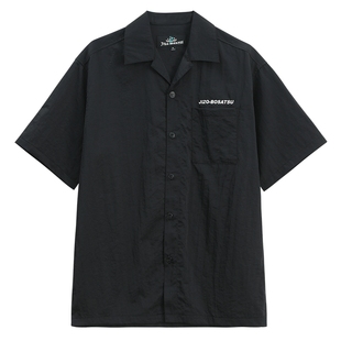 oniarai鬼洗 春夏新品夏季地藏简约古巴短袖衬衫情侣款 J740012
