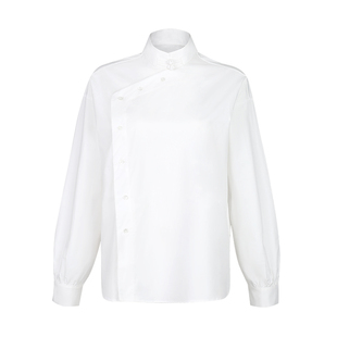 Bettychow 新中式！高品质高密度棉府绸衬衫国风简约气质宽松小衫