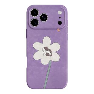 【打盹儿】香芋紫花朵小狗iPhone16/17promax手机壳华为mate70小米14畅享70vivoS19软iqooneo10苹果14荣耀90