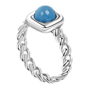 汪苏泷同款 HEYU ISLAND黑鱼岛甜蜜糖果多巴胺蓝色猫眼石戒指女