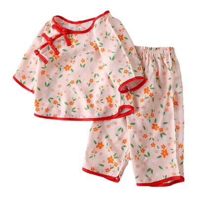 绵绸套装家居服睡衣女宝宝