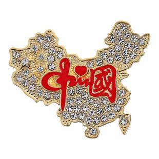 国庆节纪念胸针中国红旗帜合金水钻别针精致装饰徽章普天同庆饰品