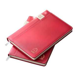 文创艺原创羊巴皮插笔款2026年日程本时间规划A5硬面周计划本商务办公日常学习笔记本本子企业定制可印logo