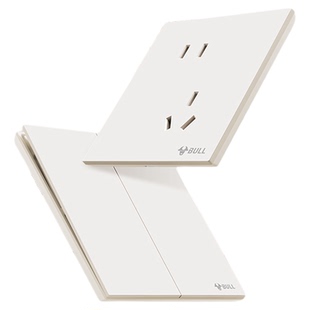 公牛g57超薄开关插座面板暮雪白g56哑光奶油风86型墙壁暗装五孔16