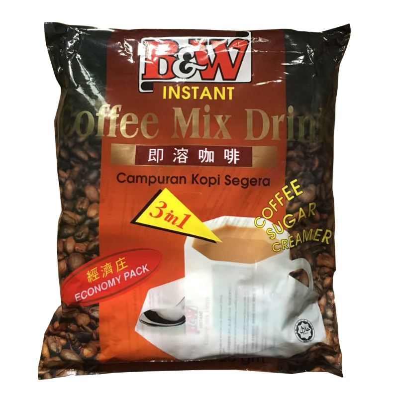 马来西亚白咖啡B&W 健力咖啡三合一即溶咖啡600g 2袋特惠包邮