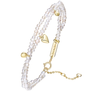 HEFANG何方心动K金珍珠手链14K金轻奢高级饰品圣诞礼物