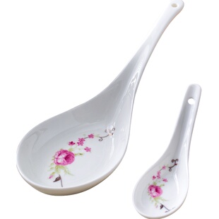 景德镇骨瓷餐具小勺小调羹汤勺陶瓷大汤勺粥勺大勺小汤匙勺子家用