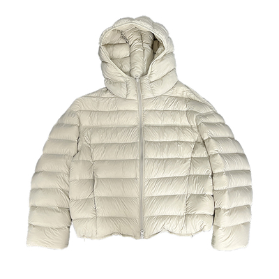 90白鸭绒绗缝龟背连帽排骨羽绒服