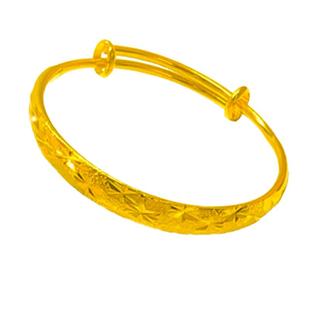 越南沙金手镯女镀金正品999纯金色古法传承仿真假黄金镯子首饰品