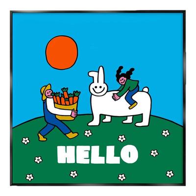 多巴胺卡通装饰画趣味挂画海报店铺沙发背景墙壁画客厅玄关儿童房