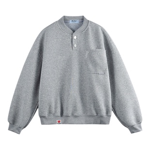 PLAY HEITY 官方卫衣秋冬新款休闲港风宽松男女套头纽扣百搭上衣