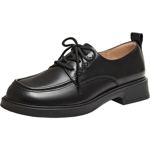 天美意复古系带软底英伦乐福小皮鞋女厚底单鞋2026春新款COY49AM6