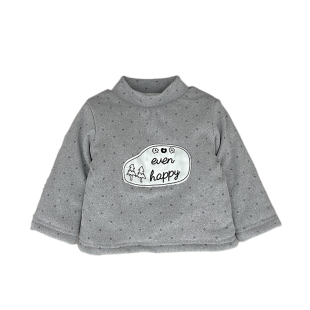 女宝宝冬款可爱卡通长袖T恤女童洋气花边上衣婴儿加绒保暖打底衫