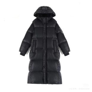 【黑标鹅绒系列】明星同款加厚宽松黑金过膝长款羽绒服男女外套冬