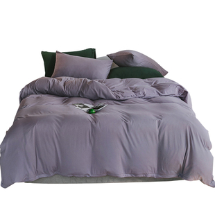 北欧纯色全棉天竺棉四件套 裸睡A类纯棉被套亲肤100棉床上用品