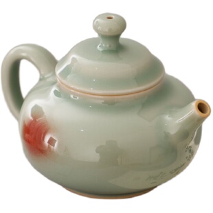 微瑕钧窑复刻北宋青玉釉五大名窑冰裂复古窑变茶道茶具容天茶壶