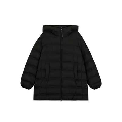 宽松茧型云朵连帽羽绒服