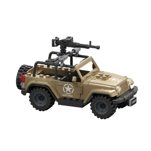 中国积木军事特警吉普车男孩子拼装越野车悍马车汽车模型儿童玩具