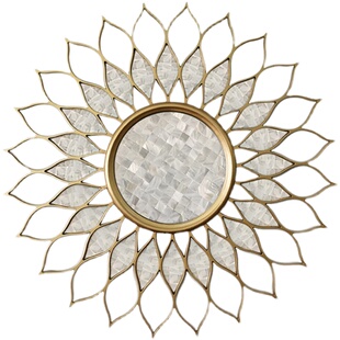 欧式贝壳装饰镜背景墙面挂饰客厅壁挂玄关壁炉壁饰轻奢创意镜定制