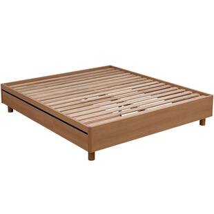 全友家居北欧原木风无床头榻榻米床小户型卧室可拆卸实木脚地台床