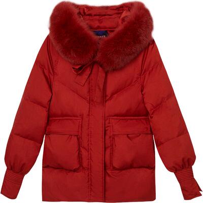 oece2020年大毛领中长款羽绒服