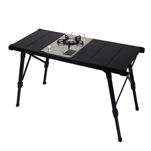 CLS户外折叠桌露营便携蛋卷桌野餐烧烤桌IGT炉移动厨房升降铝板桌