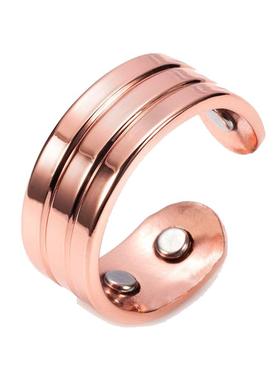 纯红铜紫铜戒指磁性指环健康能量简约复古款式男女通用节日礼物