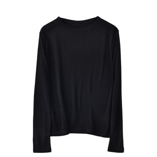 一丝牵 长袖+五分袖圆领双面针织衫桑蚕丝女士真丝上衣打底衫女