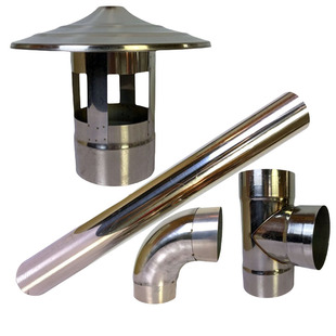 不锈钢烟囱农村柴火灶土灶烟筒家用采暖炉锅炉排烟排气排风管烟冲