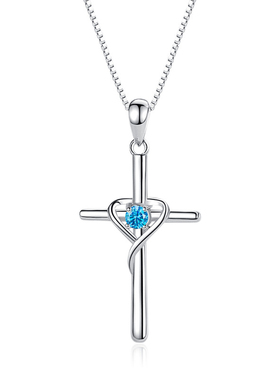 S925纯银十字架项链女款