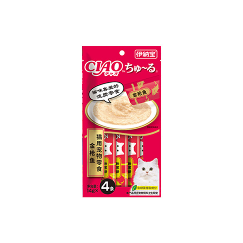 大胖商店 伊纳宝ciao猫零食妙好啾噜成幼猫流质猫条鲜包湿粮4条
