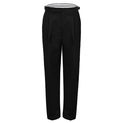 UGENTLE男装毛麻高腰直筒西裤