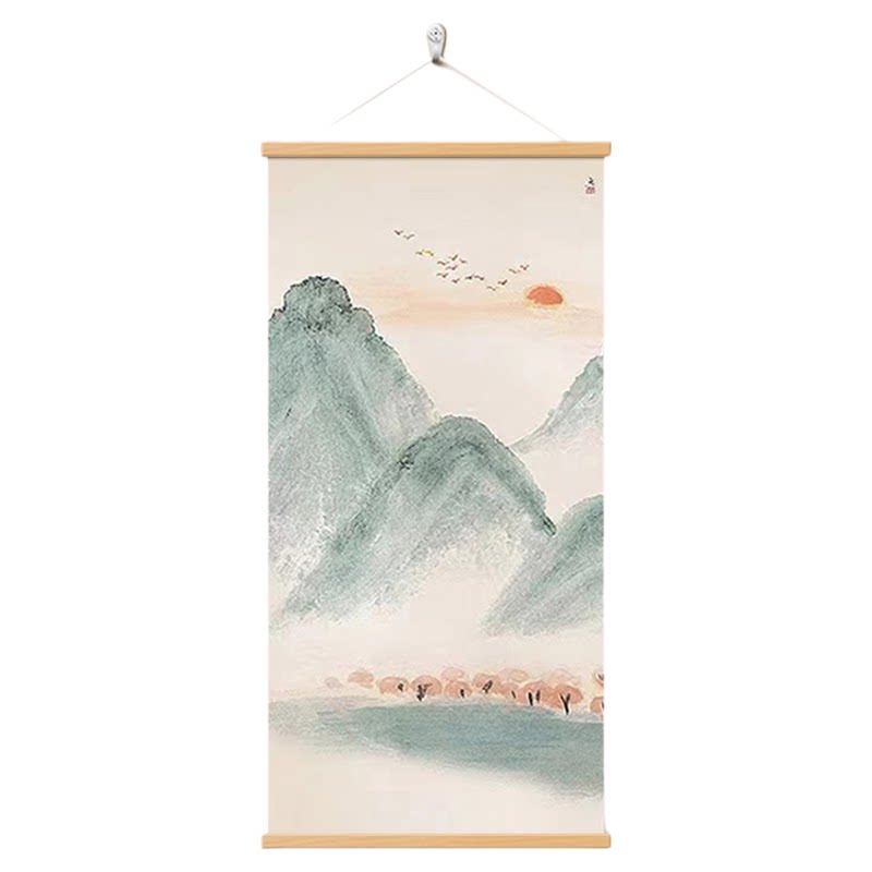 入户玄关日出东方挂画茶室装饰画