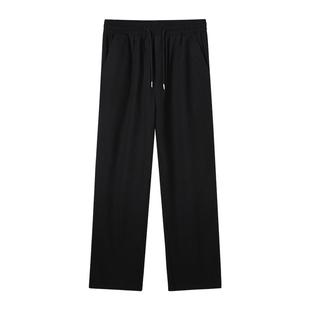 回力纯棉黑色裤子男款秋冬款2025新款直筒裤男加厚加绒运动休闲裤