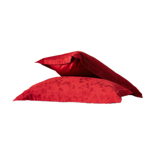新款结婚喜庆大红色纯棉枕套一对装全棉提花枕芯套轻奢单人枕头套