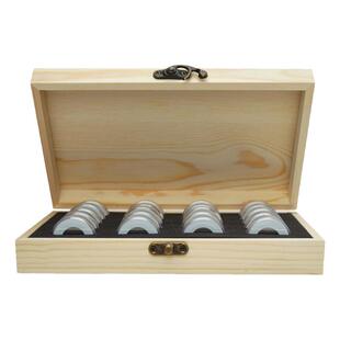 20枚 50枚装 100枚装可选(改革开放40周年纪念币收藏实木盒)狗年生肖纪念币 和字书法收纳盒钱币硬币保护盒